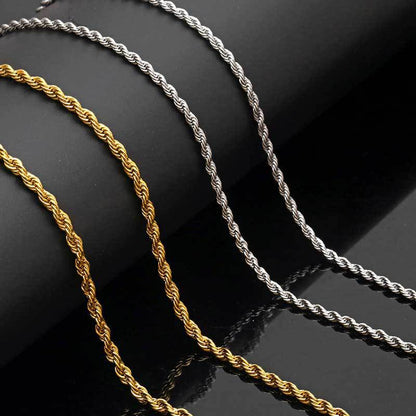 Elegant 18K Gold Plated Twist Chain Necklace