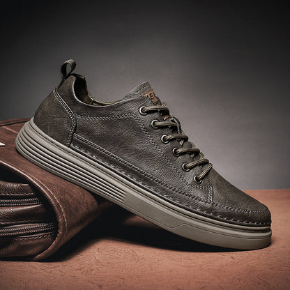 Trendy Pu Leather Men's Breathable Casual Trainers