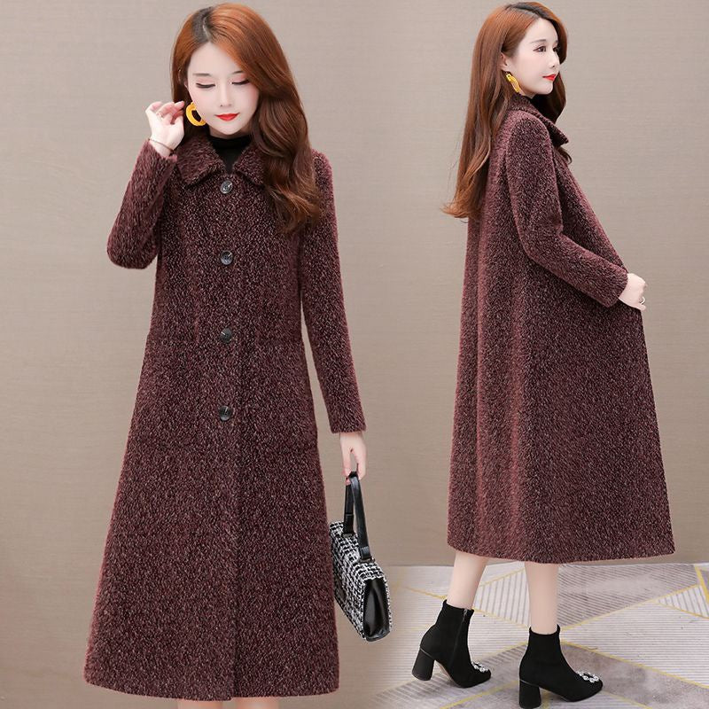 Chic Mid-Length Women's Padded Fleece Coat