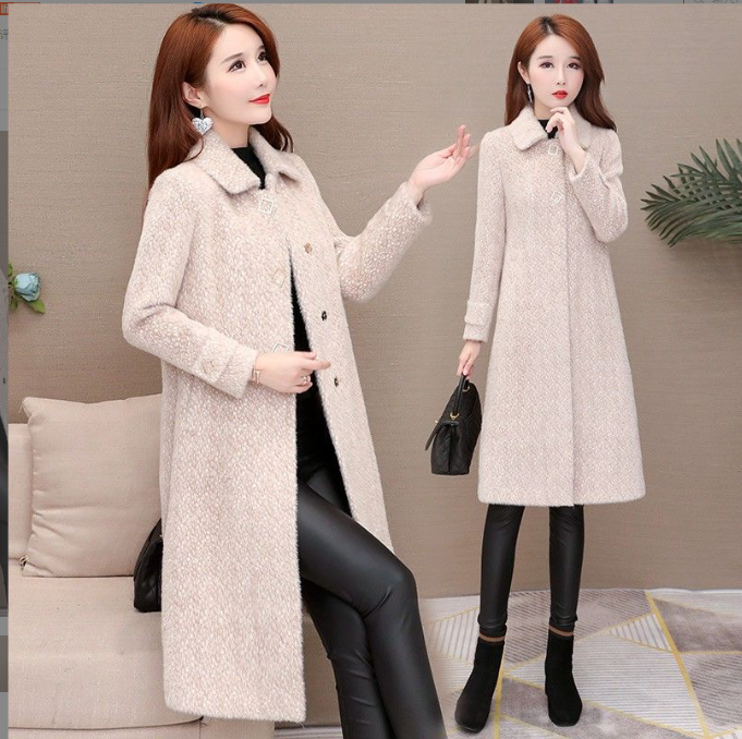 Chic Mid-Length Women's Padded Fleece Coat