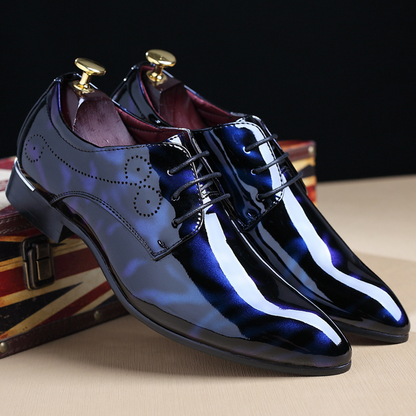 Marble Leather Men's Wedding Shoes