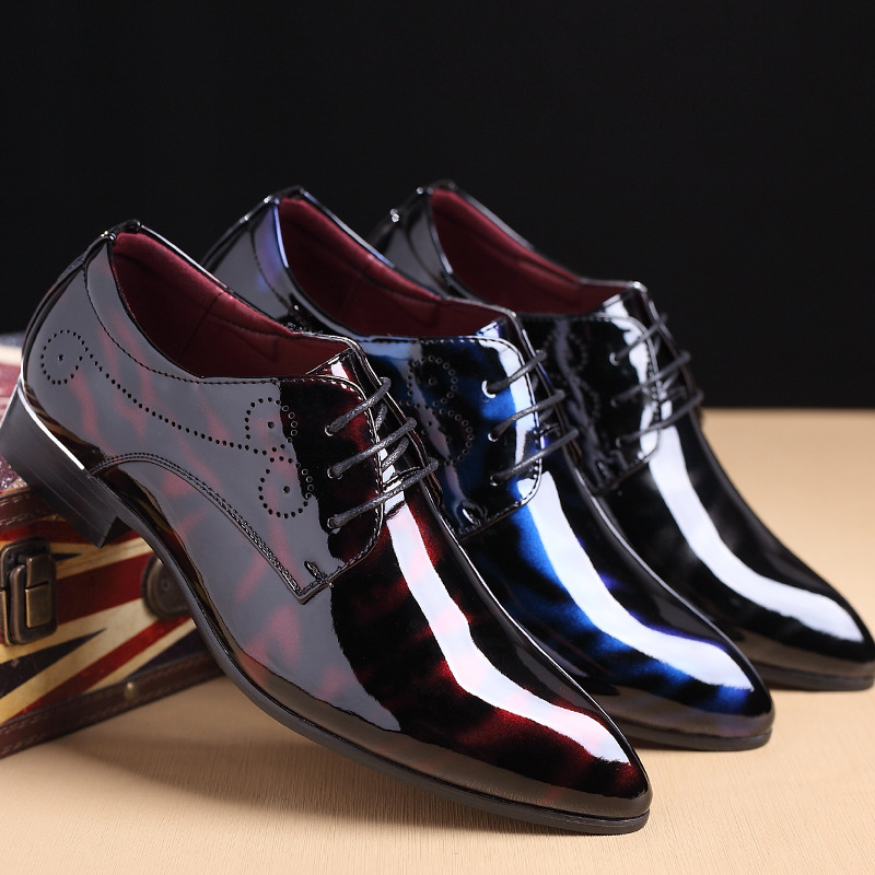 Marble Leather Men's Wedding Shoes