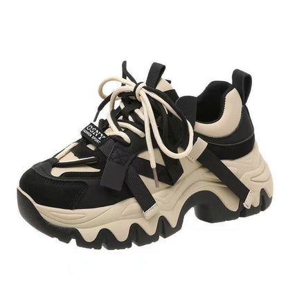 Chic Women's Lace-Up Trainers - Stylish Colorblock
